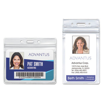 Advantus Resealable Id Badge Holder, Horizontal, 4.13 X 3.75, Frosted, 50-pack freeshipping - TVN Wholesale
